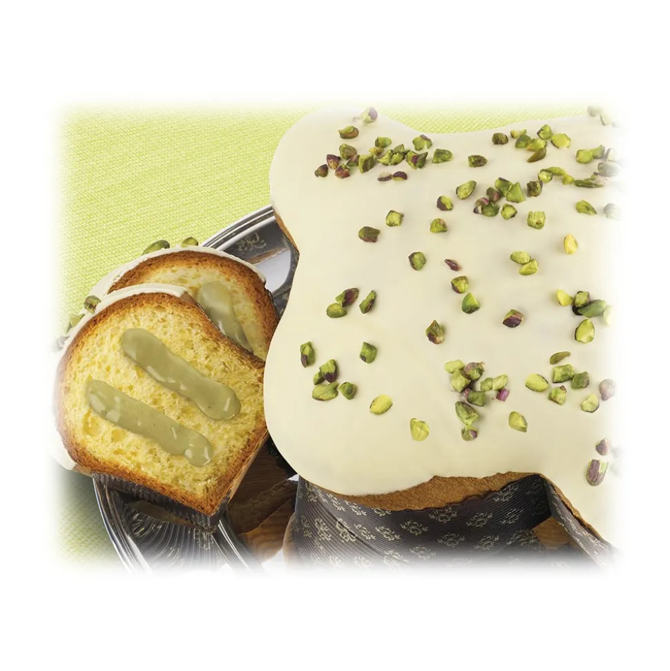 Vincente Delicacies - Normanna - Artisan Easter Dove - White Chocolate and Pistacchio of Sicilia Bronte Cream - Fastuca Line - Avvenice