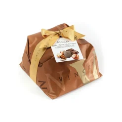 Vincente Delicacies - Panettone Covered with Milk Chocolate and Hazelnuts - Nucilla - Hand Wrapped Artisan - Avvenice