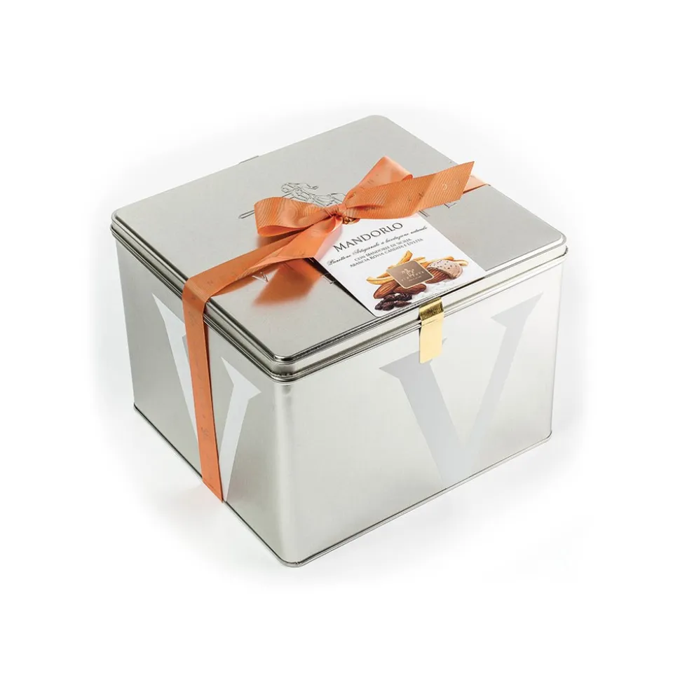 Vincente Delicacies - Panettone with Almonds, Raisin and Candied Orange - Mandorlo - Artisan in Metallic Box - Avvenice