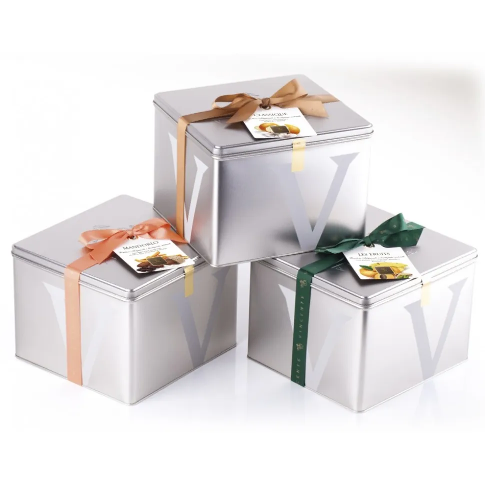 Vincente Delicacies - Panettone with Almonds, Raisin and Candied Orange - Mandorlo - Artisan in Metallic Box - Avvenice