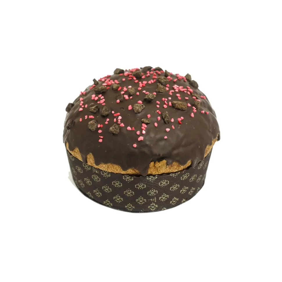 Vincente Delicacies - Panettone with Candied Cherry and Flakes of "Modica PGI Chocolate" - Cirasae - Hand Wrapped Artisan - Avvenice