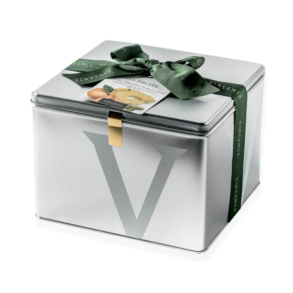 Vincente Delicacies - Panettone with Sicilian Pistachio, Pineapple and Apricot - Les Fruits - Artisan in Metallic Box - Avvenice