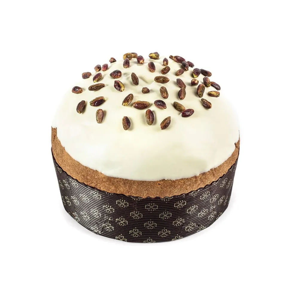 Vincente Delicacies - Panettone Covered with White Chocolate with Sicilian Pistachio - Fastuka - Artisan in Metallic Box - Avvenice