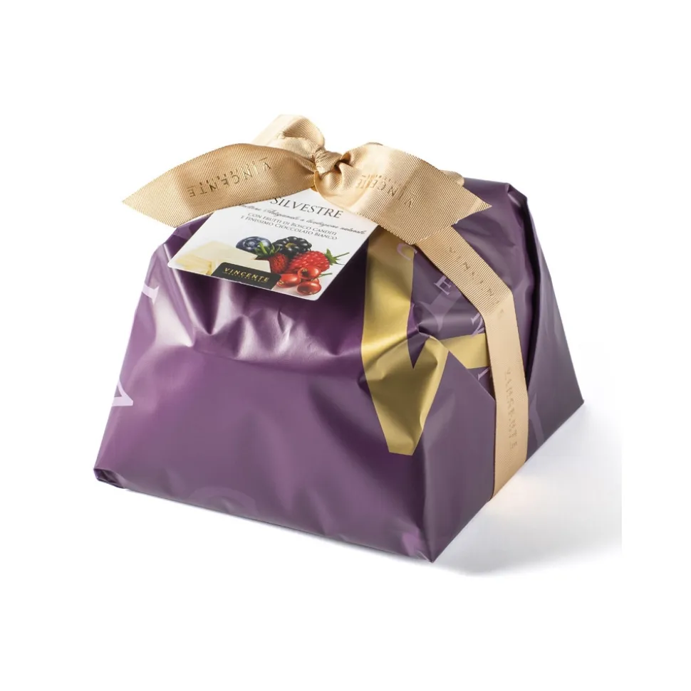 Vincente Delicacies - Panettone Coated with White Chocolate with Wild Fruits - Silvestre - Hand Wrapped Artisan - Avvenice