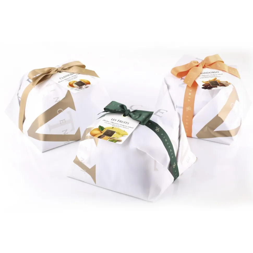 Vincente Delicacies - Panettone with Sicilian Pistachio, Pineapple and Apricot - Les Fruits - Hand Wrapped Artisan - Avvenice