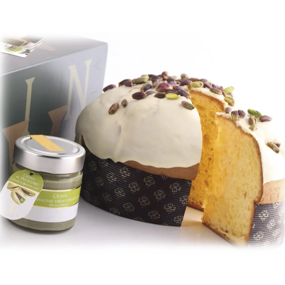 Vincente Delicacies - Panettone Covered with White Chocolate with Bronte Pistachio Cream P.D.O. - Mélange - Avvenice