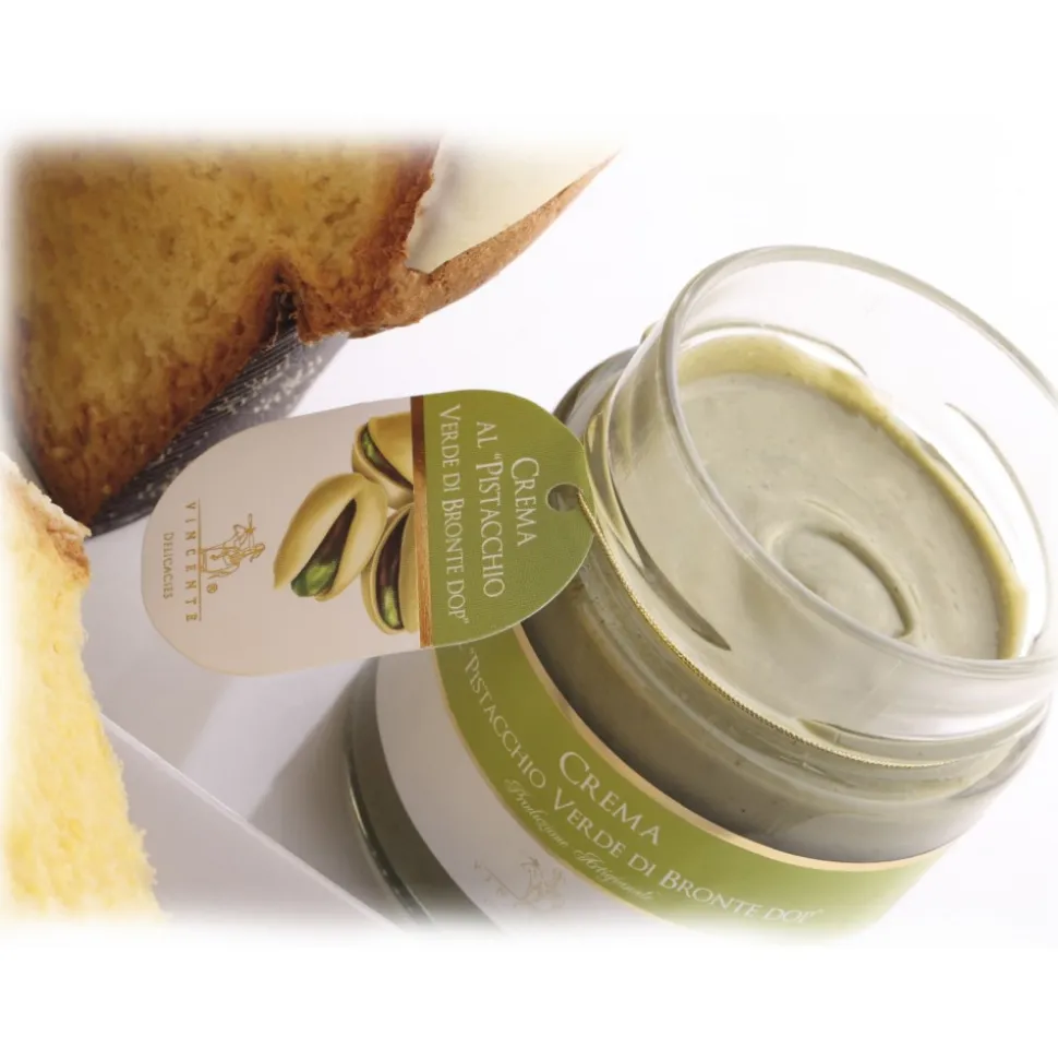 Vincente Delicacies - Panettone Covered with White Chocolate with Bronte Pistachio Cream P.D.O. - Mélange - Avvenice