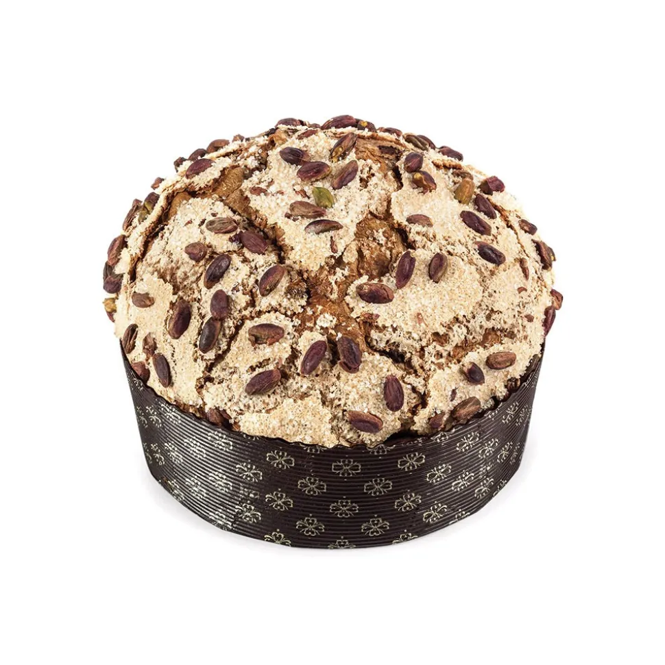 Vincente Delicacies - Panettone with Sicilian Pistachio, Peach and Chocolate - Printemps - Artisan in Metallic Box - Avvenice