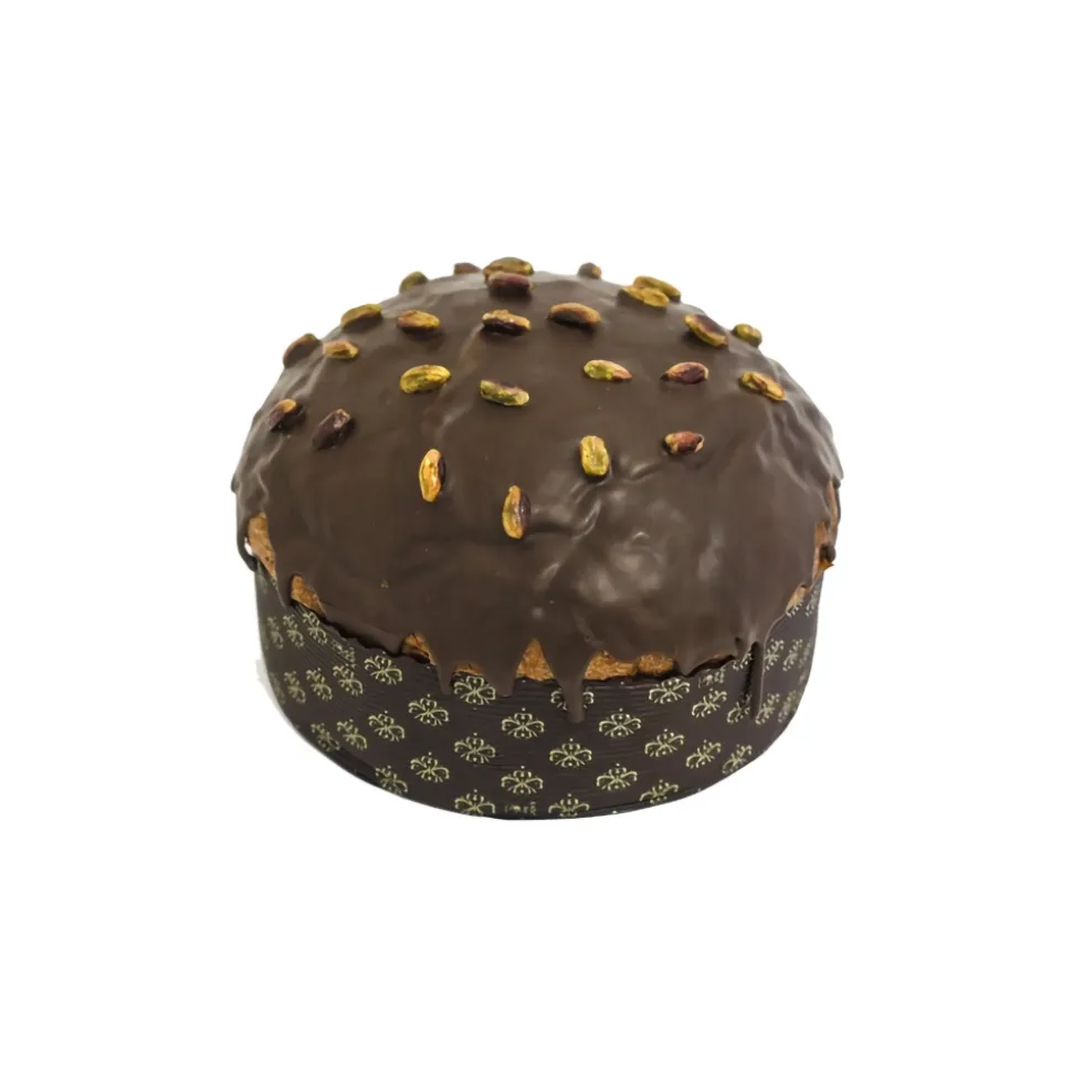 Vincente Delicacies - Panettone with Candied Strawberry - Extra Dark Chocolate - Pistachios - Bouquet - Hand Wrapped Artisan - Avvenice