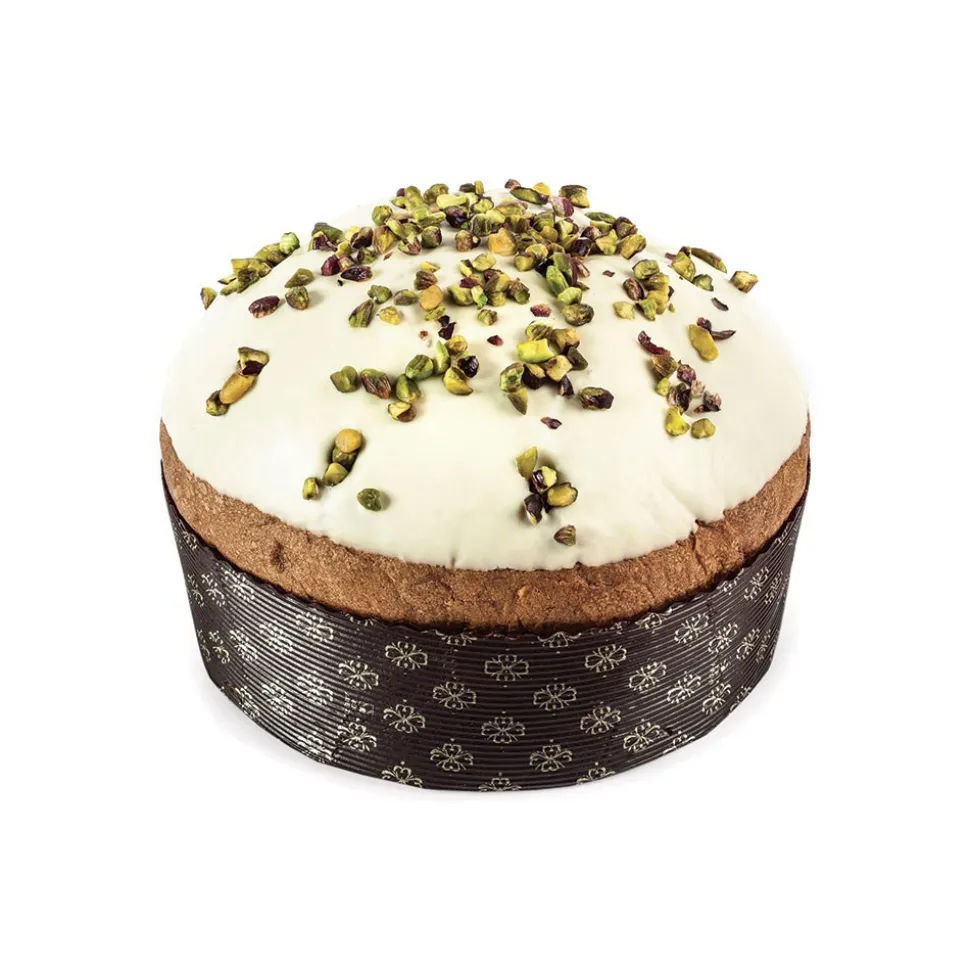 Vincente Delicacies - Panettone Coated with White Chocolate and Sicilian Pistachio Stuffed with Pistachio Cream - Le Chic - Avvenice