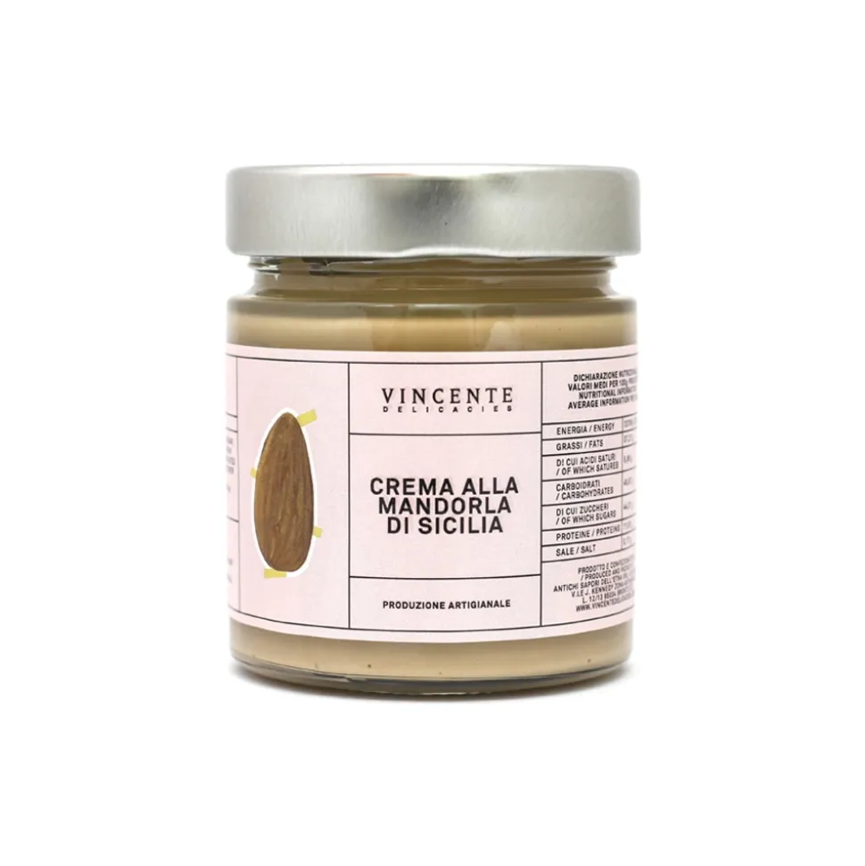 Vincente Delicacies - Sicilian Avola Almond Cream - Artisan Spreadable Creams - 180 g - Avvenice