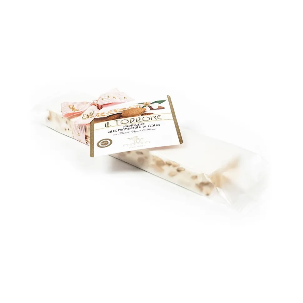 Vincente Delicacies - Soft Nougat Bar with Sicilian Almonds - in Opal Ribbon Flow-Pack - Avvenice