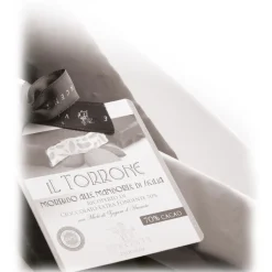 Vincente Delicacies - Soft Nougat Bar with Sicilian Almonds and Covered with 70% Extra-Dark Chocolate - Opal Box - Avvenice