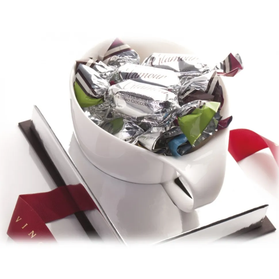 Vincente Delicacies - Soft Nougat Candy Covered with Chocolate - Glamour - Ninféa Gift Box - Avvenice