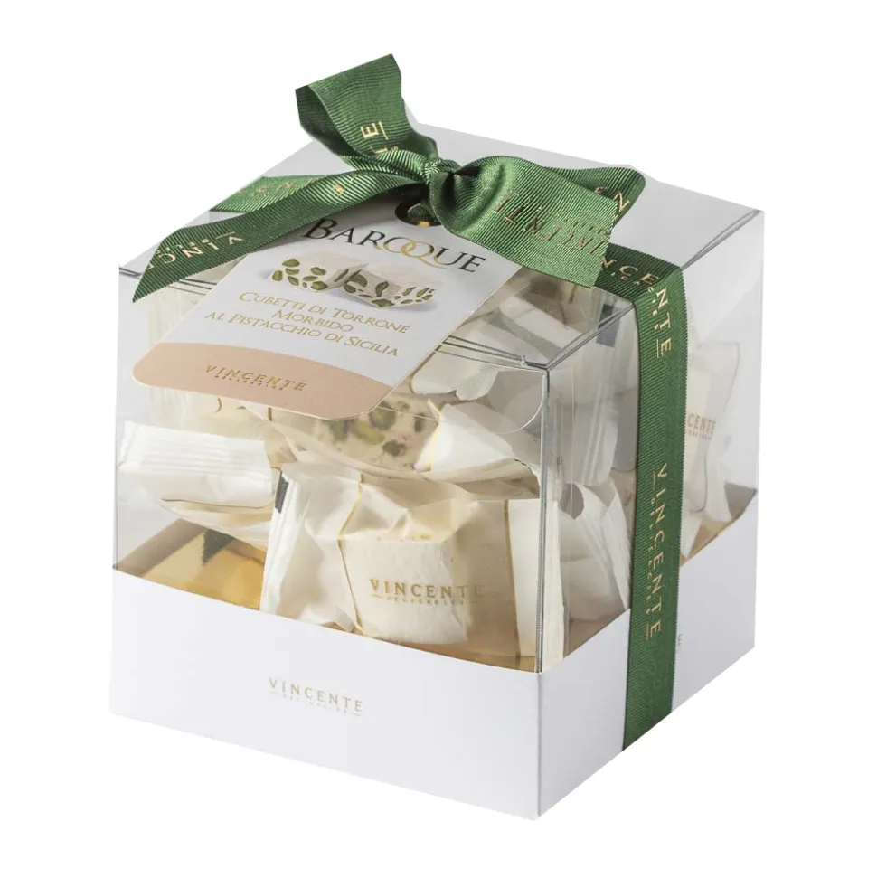 Vincente Delicacies - Soft Nougat Pieces with Sicilian Pistachio - Classic Baroque - Avvenice