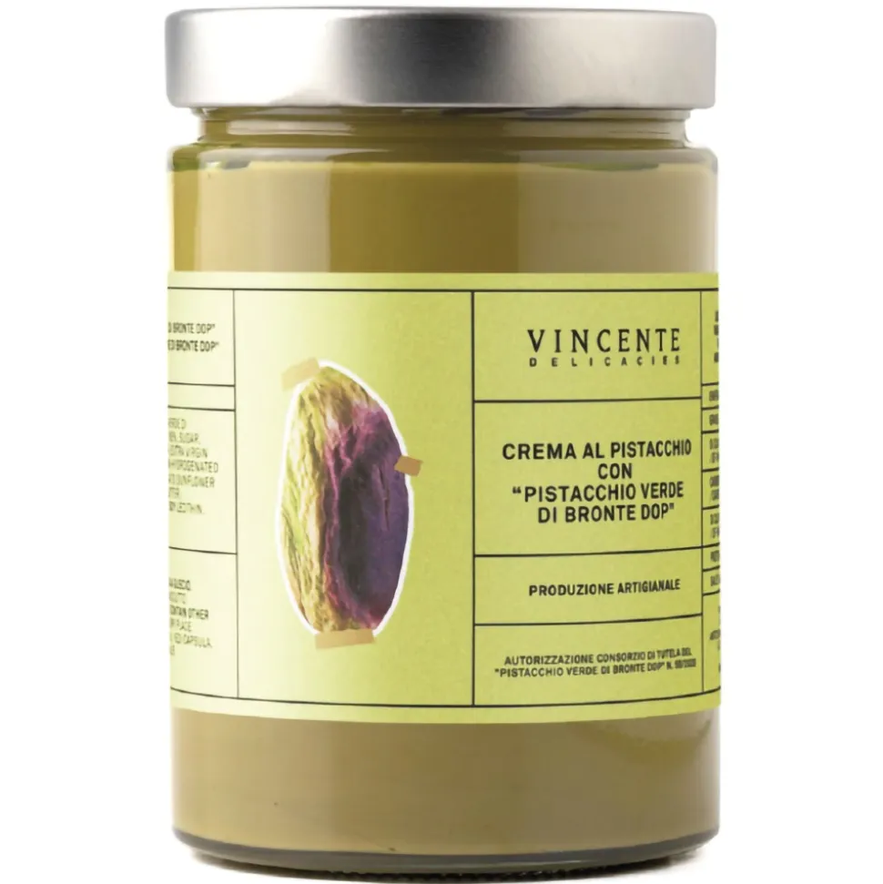 Vincente Delicacies - Sweet Cream Spread with Green Pistachio from Bronte P.D.O. - Artisan Spreadable Creams - 600 g - Crystal - Avvenice
