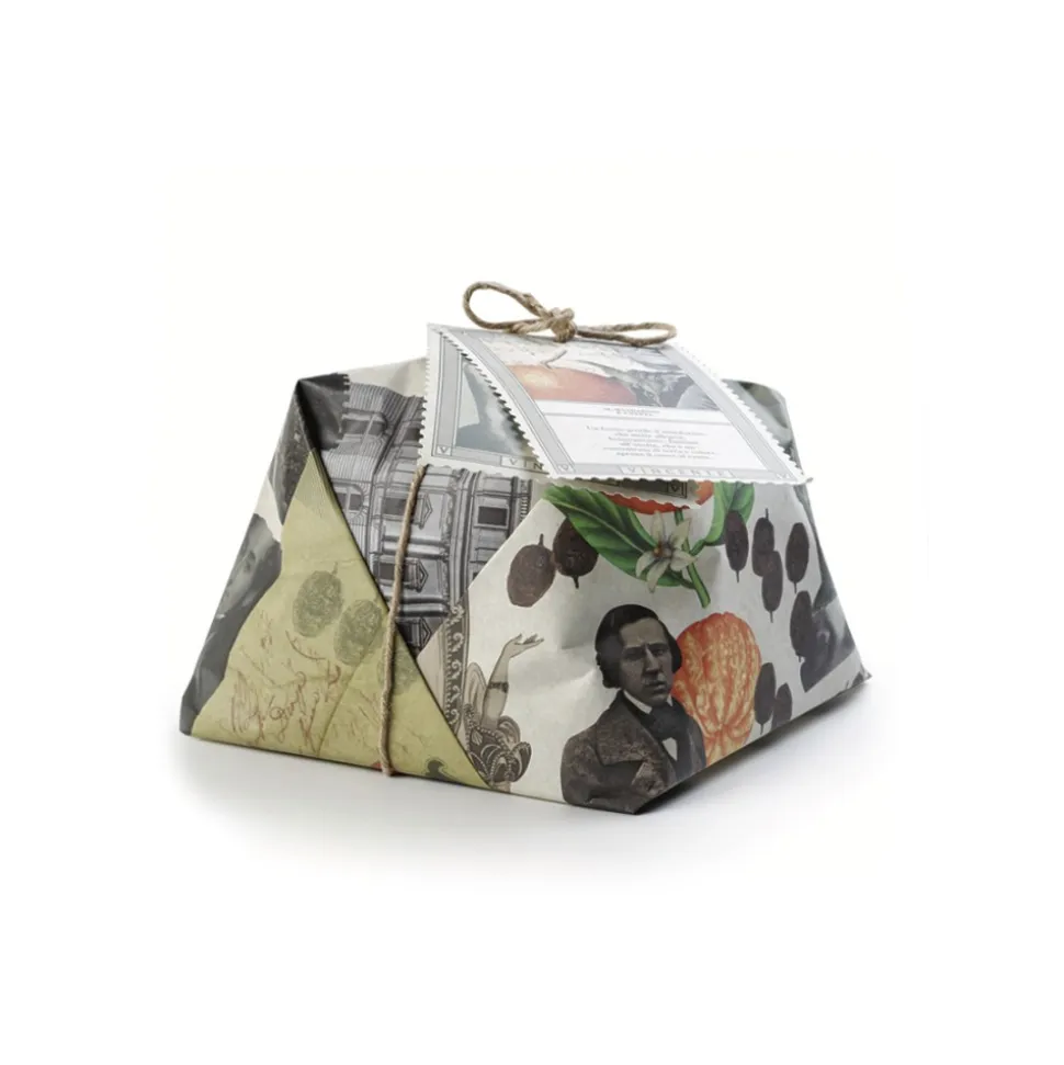 Vincente Delicacies - Vincenzo Bellini - Artisan Panettone wth Mandarin and Raisins - Sicilian Looks - Hand Wrapped - Avvenice