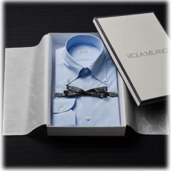 Viola Milano - 3 Classic Solid Package Button-Down Collar Shirt - Classic Blue - Handmade in Italy - Luxury Exclusive Collection - Avvenice