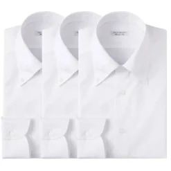 Viola Milano - 3 Classic Solid Package Button-Down Collar Shirt - White - Handmade in Italy - Luxury Exclusive Collection - Avvenice