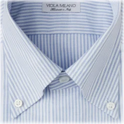 Viola Milano - 3 Oxford Stripe Package Button-Down Collar Shirt - Mix - Handmade in Italy - Luxury Exclusive Collection - Avvenice