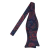 Viola Milano - Ancient Madder Silk Bow Tie - Navy Paisley I - Made in Italy - Luxury Exclusive Collection - Avvenice