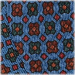 Viola Milano - Ancient Madder Silk Bow Tie - Blue Floral - Made in Italy - Luxury Exclusive Collection - Avvenice