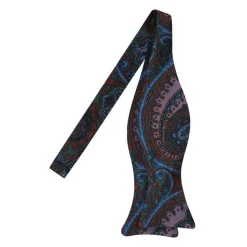 Viola Milano - Ancient Madder Silk Bow Tie - Forest Paisley I - Made in Italy - Luxury Exclusive Collection - Avvenice