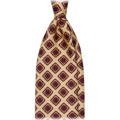 Viola Milano - Archive Diamond Vintage Selftipped Silk Tie - Yellow - Handmade in Italy - Luxury Exclusive Collection - Avvenice