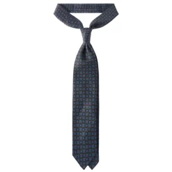 Viola Milano - Artisan Floral Handprinted Ancient Madder Silk Tie - Brown - Made in Italy - Luxury Exclusive Collection - Avvenice