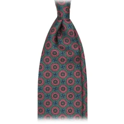 Viola Milano - Artisan Floral Selftipped Italian Silk Tie - Green - Made in Italy - Luxury Exclusive Collection - Avvenice