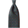 Viola Milano - Artisan Floral Handprinted Untipped Silk Tie - Green - Handmade in Italy - Luxury Exclusive Collection - Avvenice