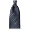 Viola Milano - Artisan Floral Handprinted Selftipped Silk Tie - Grey - Made in Italy - Luxury Exclusive Collection - Avvenice