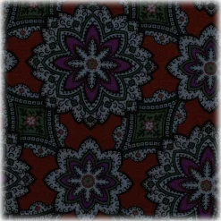 Viola Milano - Artisan Floral Silk Pocket Square - Brown Mix - Handmade in Italy - Luxury Exclusive Collection - Avvenice