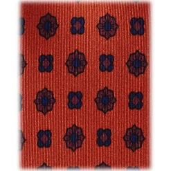 Viola Milano - Artisan Floral Selftipped Silk Tie - Rust - Handmade in Italy - Luxury Exclusive Collection - Avvenice