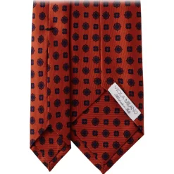 Viola Milano - Artisan Floral Selftipped Silk Tie - Rust - Handmade in Italy - Luxury Exclusive Collection - Avvenice