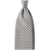 Viola Milano - Artisan Pattern Selftipped Silk Tie - Grey - Handmade in Italy - Luxury Exclusive Collection - Avvenice