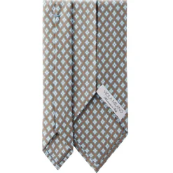 Viola Milano - Artisan Pattern Selftipped Silk Tie - Grey - Handmade in Italy - Luxury Exclusive Collection - Avvenice