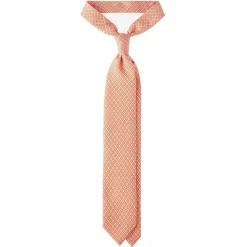 Viola Milano - Artisan Pattern Selftipped Silk Tie - Champagne - Handmade in Italy - Luxury Exclusive Collection - Avvenice