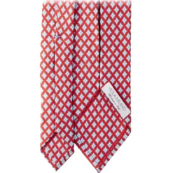 Viola Milano - Artisan Pattern Selftipped Silk Tie - Red Mix - Handmade in Italy - Luxury Exclusive Collection - Avvenice
