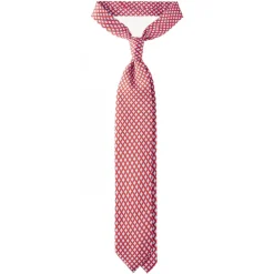 Viola Milano - Artisan Pattern Selftipped Silk Tie - Red Mix - Handmade in Italy - Luxury Exclusive Collection - Avvenice