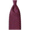 Viola Milano - Artisan Pattern Selftipped Silk Tie - Navy/Red - Handmade in Italy - Luxury Exclusive Collection - Avvenice