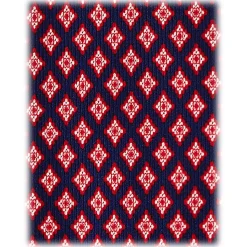 Viola Milano - Artisan Pattern Selftipped Silk Tie - Navy/Red - Handmade in Italy - Luxury Exclusive Collection - Avvenice