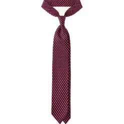 Viola Milano - Artisan Pattern Selftipped Silk Tie - Navy/Red - Handmade in Italy - Luxury Exclusive Collection - Avvenice