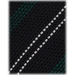 Viola Milano - Artisan Stripe 3-Fold Grenadine Tie - Navy Mix - Handmade in Italy - Luxury Exclusive Collection - Avvenice