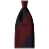 Viola Milano - Block Stripe Handrolled Woven Silk Jacquard Tie - Navy/Wine - Handmade in Italy - Luxury Exclusive Collection - Avvenice