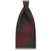 Viola Milano - Block Stripe 3-Fold Grenadine Tie - Wine Forest - Made in Italy - Luxury Exclusive Collection - Avvenice