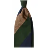 Viola Milano - Block Stripe Handrolled Woven Silk Jacquard Tie - Green Mix - Handmade in Italy - Luxury Exclusive Collection - Avvenice