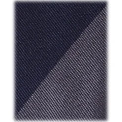 Viola Milano - Block Stripe Handrolled Woven Silk Jacquard Tie - Navy/Sea - Handmade in Italy - Luxury Exclusive Collection - Avvenice
