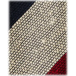 Viola Milano - Block Stripe Woven Grenadine/Shantung Tie - Natural Mix - Handmade in Italy - Luxury Exclusive Collection - Avvenice