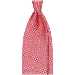 Viola Milano - Bone Chain Selftipped Italian Silk Tie - Rose - Handmade in Italy - Luxury Exclusive Collection - Avvenice
